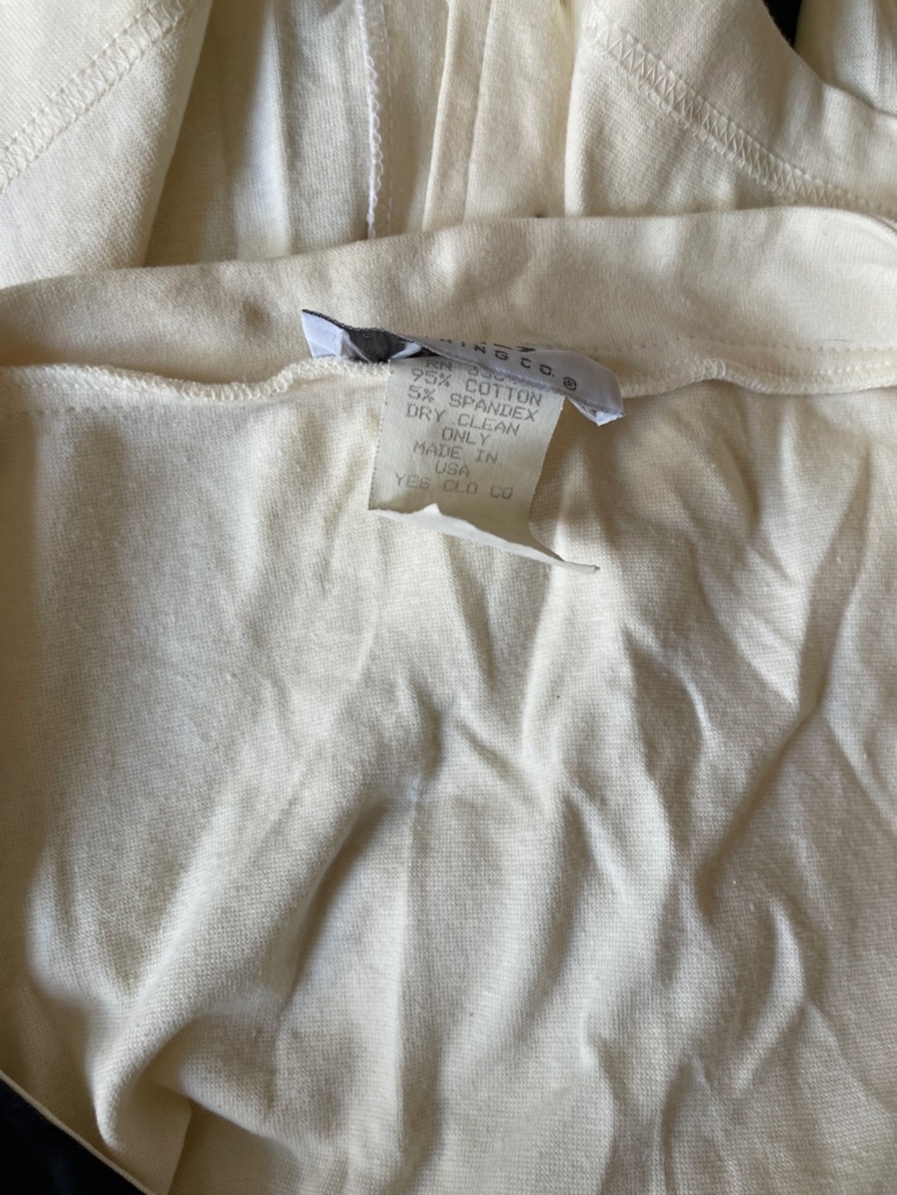Vintage Off-Shoulder Cream Crop Top with Black Ribbon Tie - Picture 5 of 5